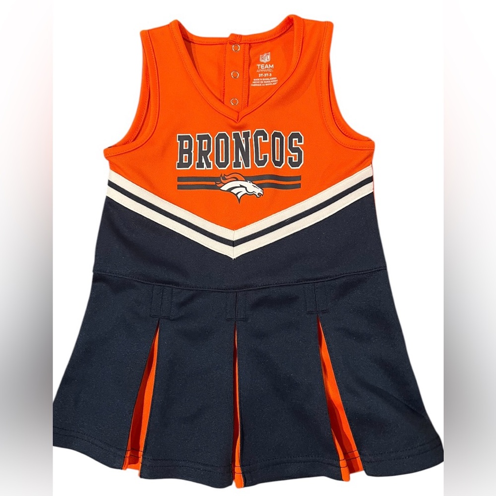 NFL Denver Broncos Cheerleader Dress Size: 3T Baby Girls Orange Blue - Picture 6 of 6